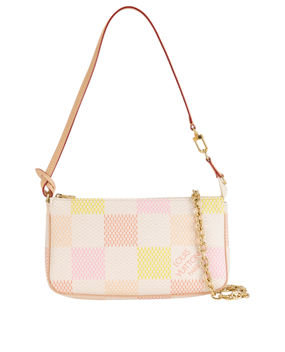 Pochette Accessoires, £950, Handbags, Cream/Pink, Canvas, Front view